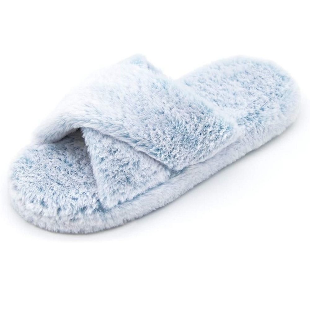 FamiPort crisscross soft cozy fluffy indoor/outdoor slippers